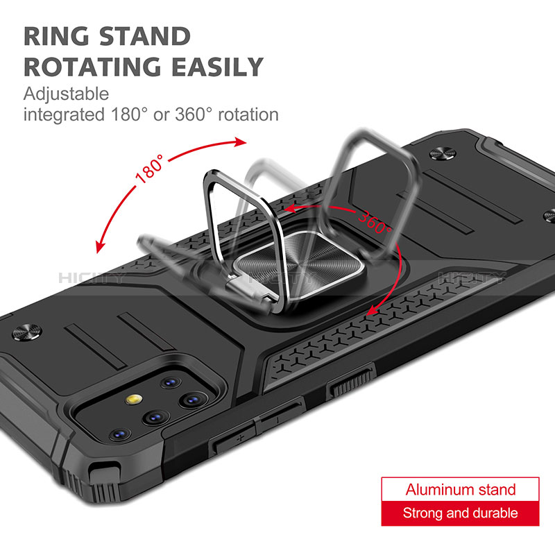 Custodia Silicone e Plastica Opaca Cover con Magnetico Anello Supporto MQ1 per Samsung Galaxy M40S