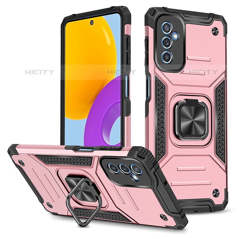 Custodia Silicone e Plastica Opaca Cover con Magnetico Anello Supporto MQ1 per Samsung Galaxy M52 5G