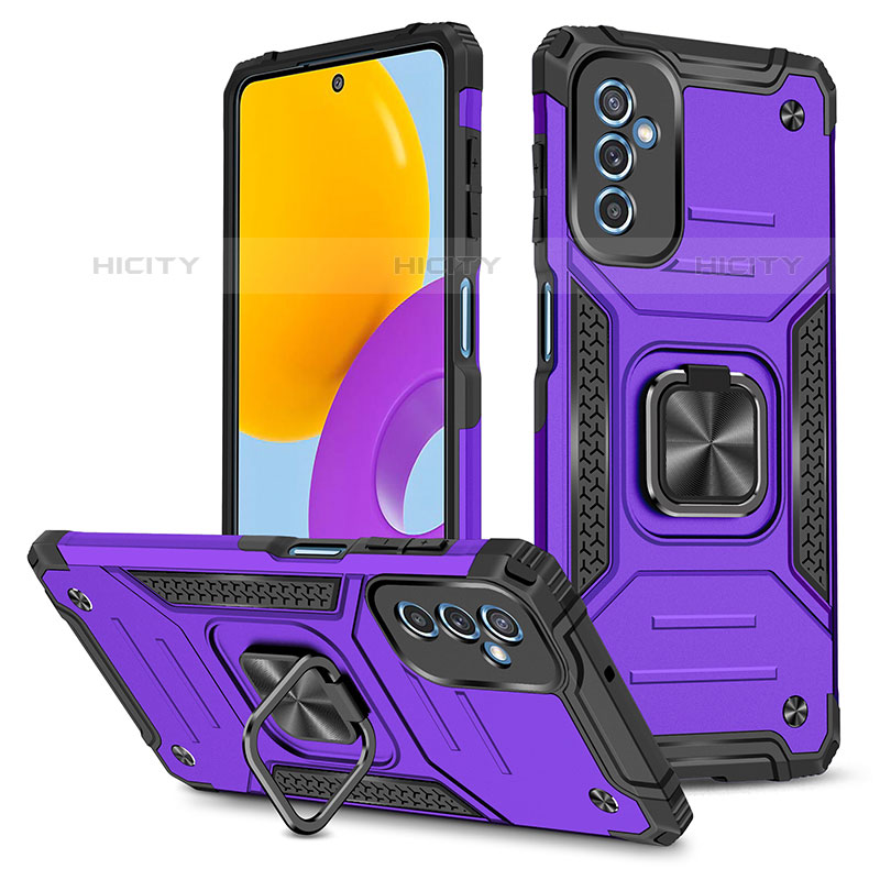 Custodia Silicone e Plastica Opaca Cover con Magnetico Anello Supporto MQ1 per Samsung Galaxy M52 5G