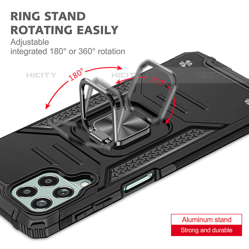 Custodia Silicone e Plastica Opaca Cover con Magnetico Anello Supporto MQ1 per Samsung Galaxy M53 5G