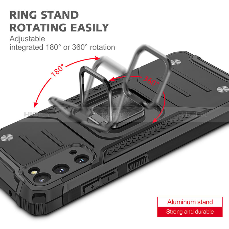 Custodia Silicone e Plastica Opaca Cover con Magnetico Anello Supporto MQ1 per Samsung Galaxy S20