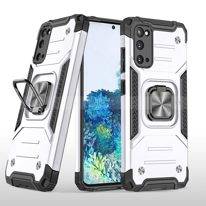 Custodia Silicone e Plastica Opaca Cover con Magnetico Anello Supporto MQ1 per Samsung Galaxy S20