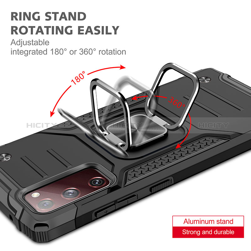 Custodia Silicone e Plastica Opaca Cover con Magnetico Anello Supporto MQ1 per Samsung Galaxy S20 FE (2022) 5G