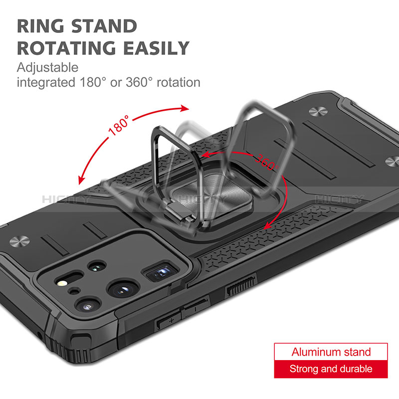 Custodia Silicone e Plastica Opaca Cover con Magnetico Anello Supporto MQ1 per Samsung Galaxy S20 Ultra