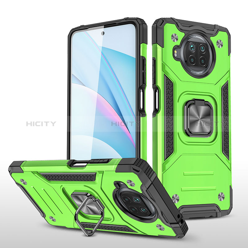 Custodia Silicone e Plastica Opaca Cover con Magnetico Anello Supporto MQ1 per Xiaomi Mi 10i 5G Verde