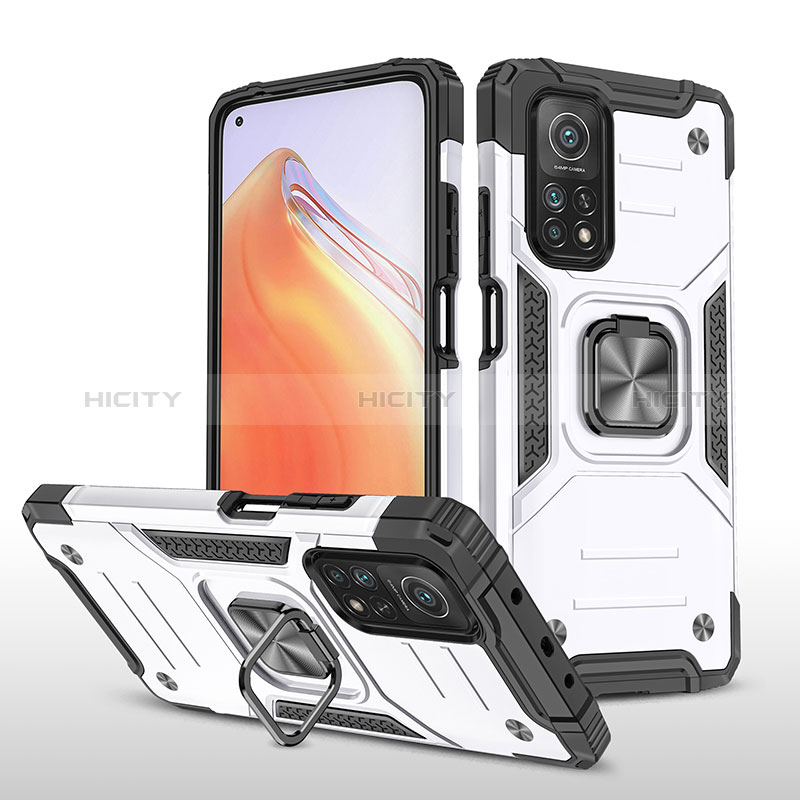 Custodia Silicone e Plastica Opaca Cover con Magnetico Anello Supporto MQ1 per Xiaomi Mi 10T 5G