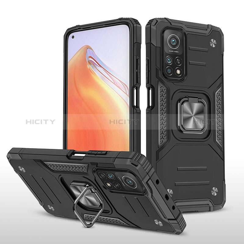 Custodia Silicone e Plastica Opaca Cover con Magnetico Anello Supporto MQ1 per Xiaomi Mi 10T Pro 5G