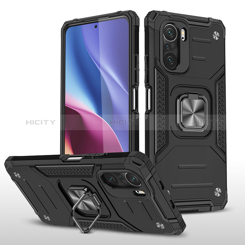 Custodia Silicone e Plastica Opaca Cover con Magnetico Anello Supporto MQ1 per Xiaomi Mi 11X 5G