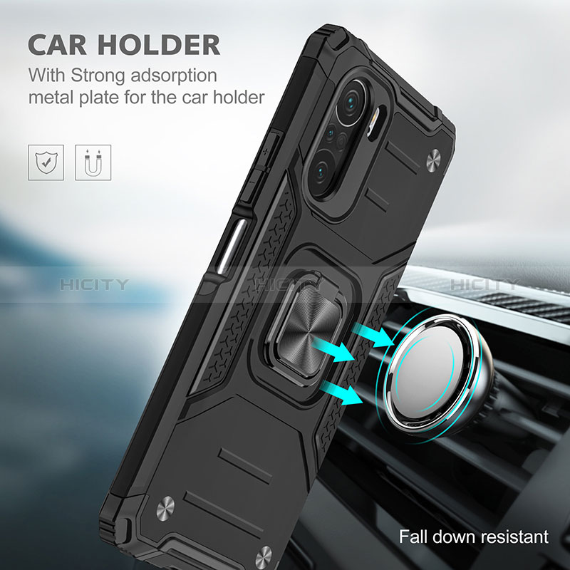 Custodia Silicone e Plastica Opaca Cover con Magnetico Anello Supporto MQ1 per Xiaomi Mi 11X Pro 5G