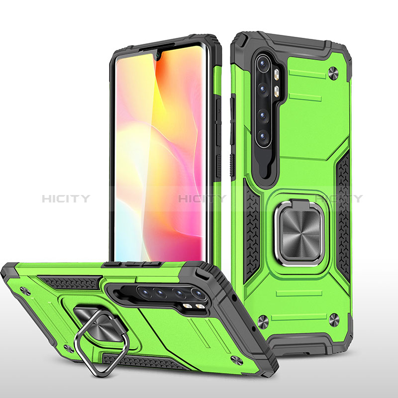 Custodia Silicone e Plastica Opaca Cover con Magnetico Anello Supporto MQ1 per Xiaomi Mi Note 10 Lite