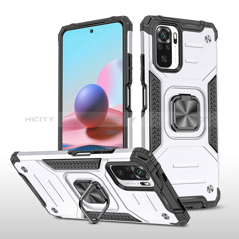 Custodia Silicone e Plastica Opaca Cover con Magnetico Anello Supporto MQ1 per Xiaomi Poco M5S