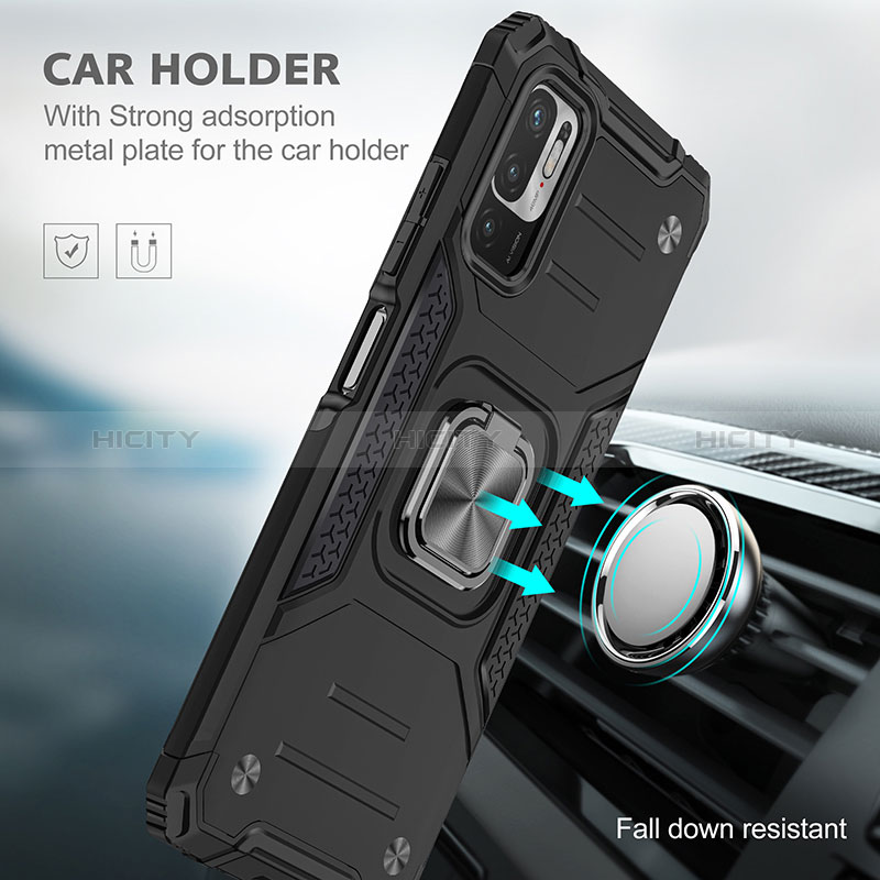 Custodia Silicone e Plastica Opaca Cover con Magnetico Anello Supporto MQ1 per Xiaomi Redmi Note 11 SE 5G