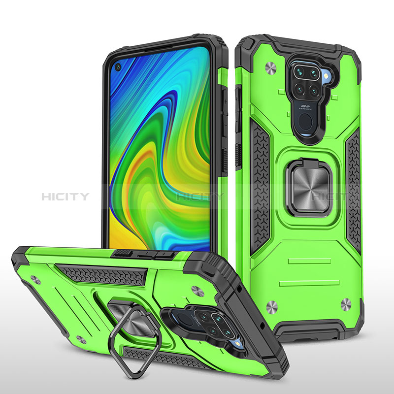 Custodia Silicone e Plastica Opaca Cover con Magnetico Anello Supporto MQ1 per Xiaomi Redmi Note 9