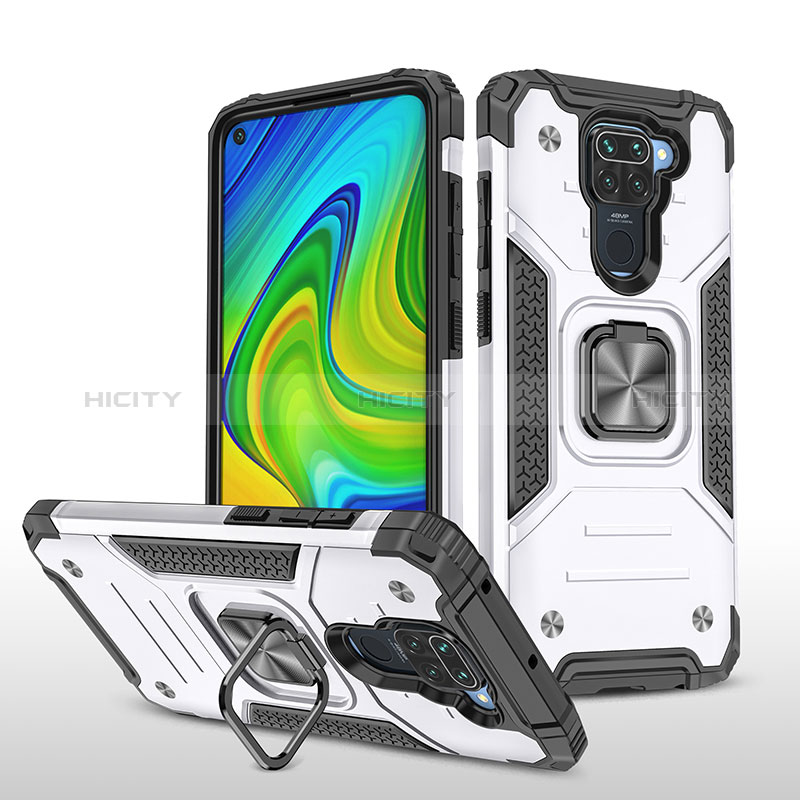 Custodia Silicone e Plastica Opaca Cover con Magnetico Anello Supporto MQ1 per Xiaomi Redmi Note 9