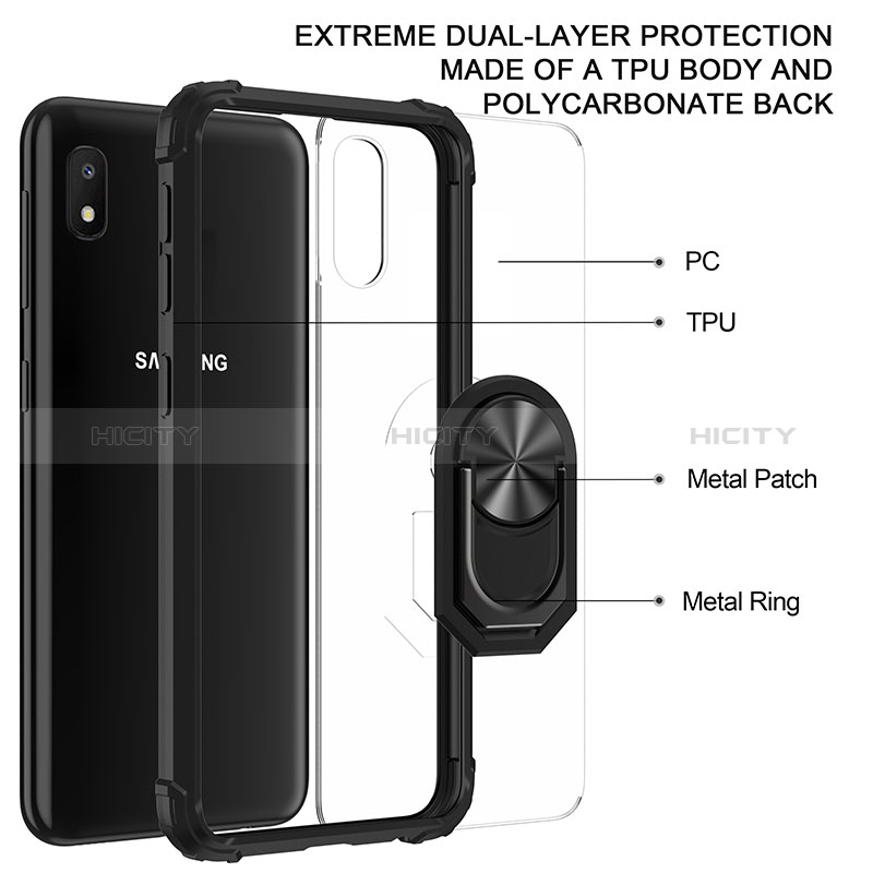 Custodia Silicone e Plastica Opaca Cover con Magnetico Anello Supporto MQ2 per Samsung Galaxy A10e