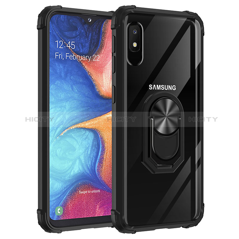 Custodia Silicone e Plastica Opaca Cover con Magnetico Anello Supporto MQ2 per Samsung Galaxy A10e