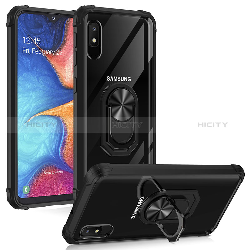 Custodia Silicone e Plastica Opaca Cover con Magnetico Anello Supporto MQ2 per Samsung Galaxy A10e