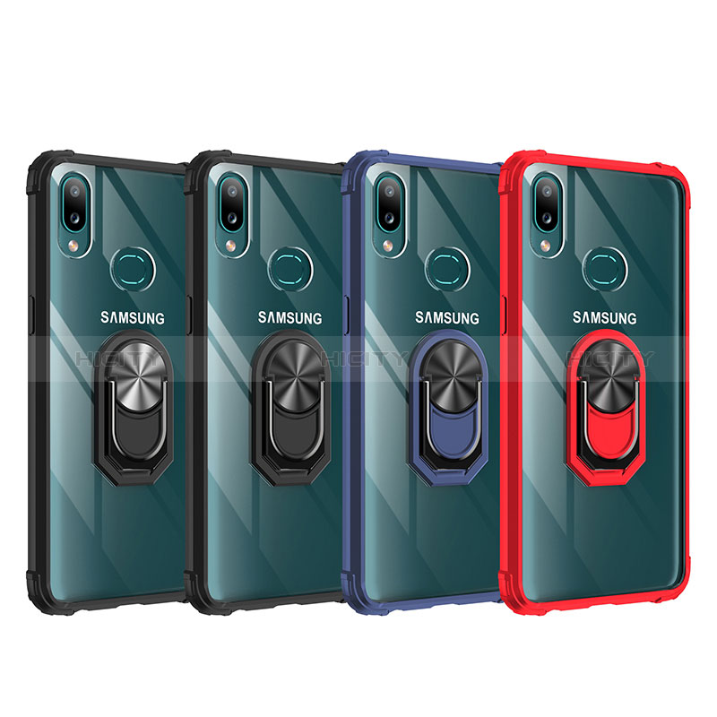 Custodia Silicone e Plastica Opaca Cover con Magnetico Anello Supporto MQ2 per Samsung Galaxy A10s