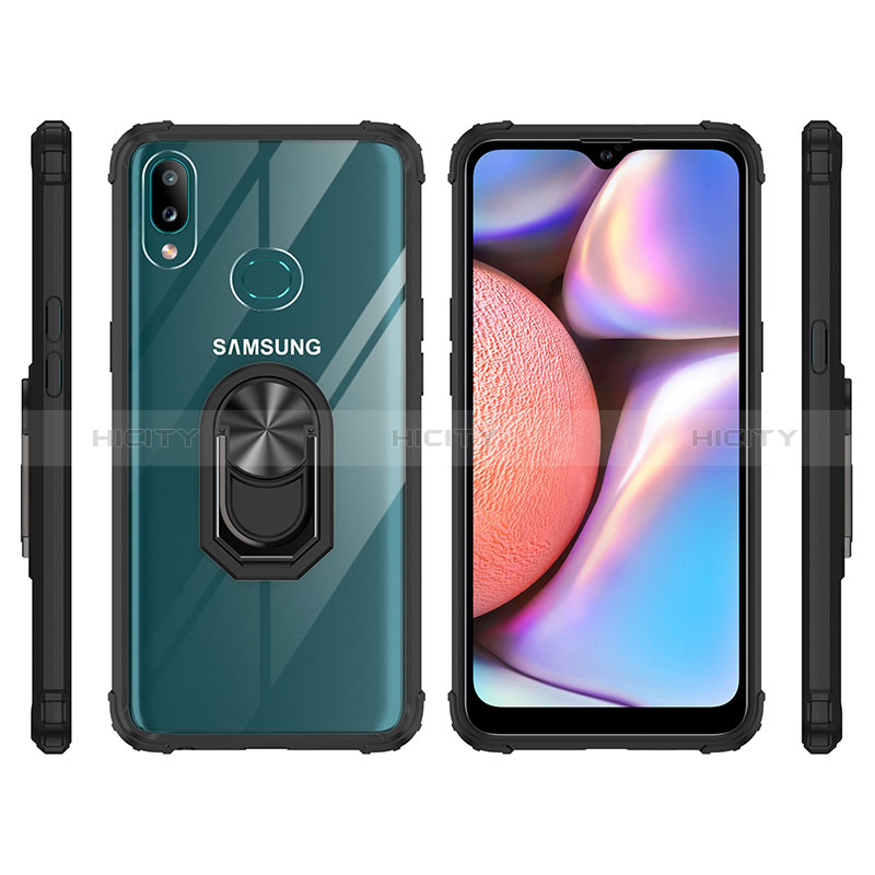 Custodia Silicone e Plastica Opaca Cover con Magnetico Anello Supporto MQ2 per Samsung Galaxy A10s