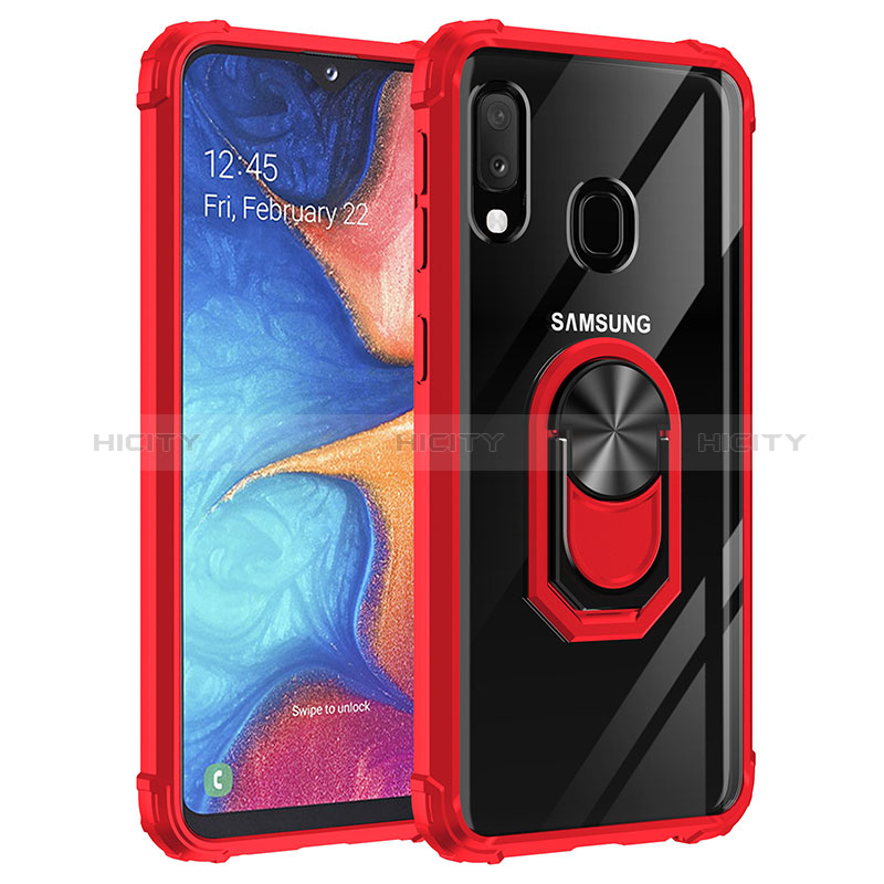 Custodia Silicone e Plastica Opaca Cover con Magnetico Anello Supporto MQ2 per Samsung Galaxy A20e