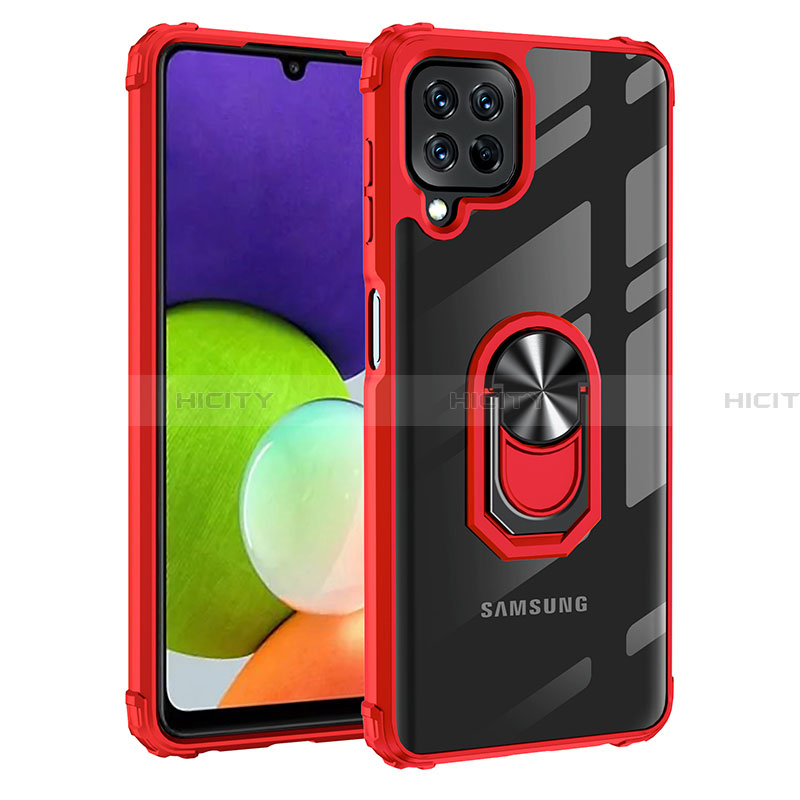 Custodia Silicone e Plastica Opaca Cover con Magnetico Anello Supporto MQ2 per Samsung Galaxy A22 4G