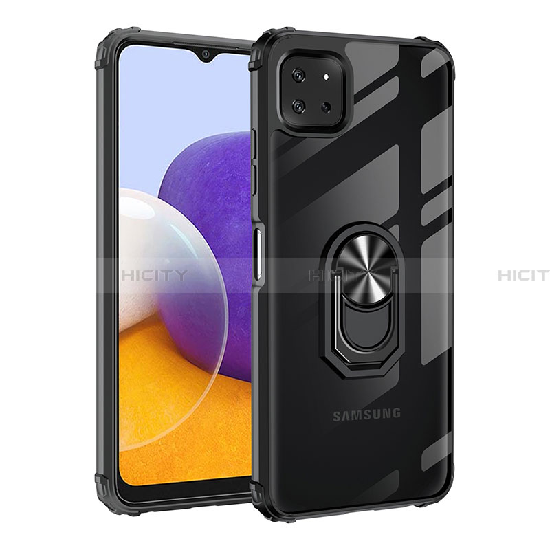 Custodia Silicone e Plastica Opaca Cover con Magnetico Anello Supporto MQ2 per Samsung Galaxy A22 5G