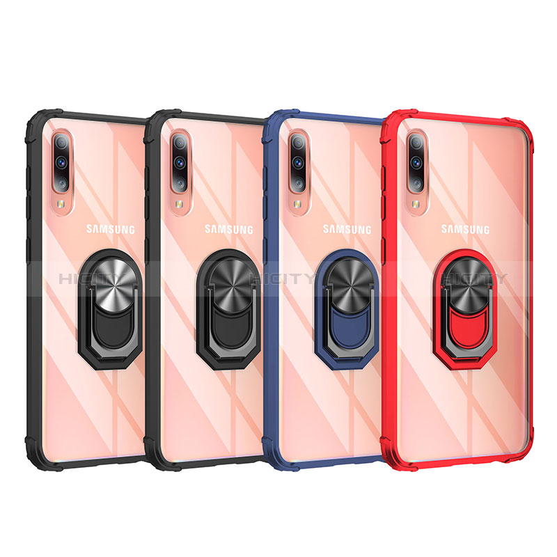 Custodia Silicone e Plastica Opaca Cover con Magnetico Anello Supporto MQ2 per Samsung Galaxy A50