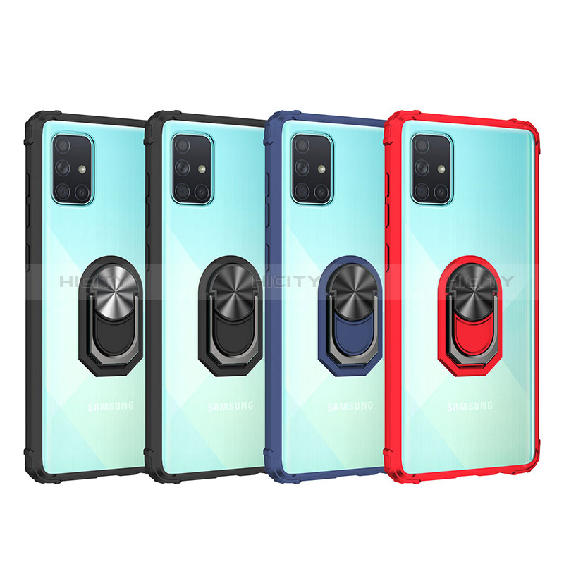 Custodia Silicone e Plastica Opaca Cover con Magnetico Anello Supporto MQ2 per Samsung Galaxy A51 4G