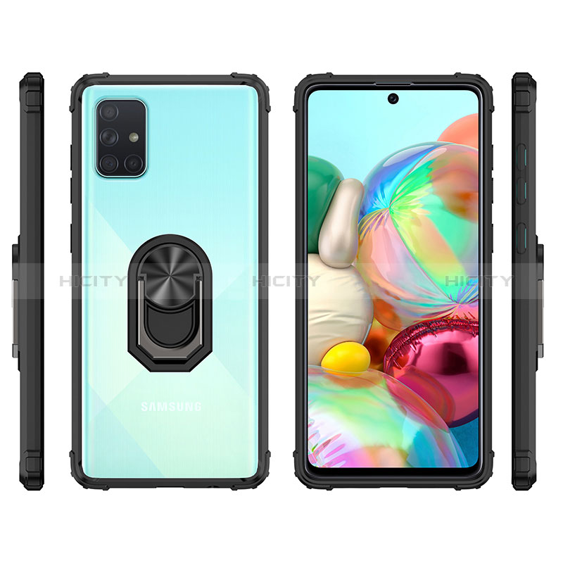 Custodia Silicone e Plastica Opaca Cover con Magnetico Anello Supporto MQ2 per Samsung Galaxy A51 4G