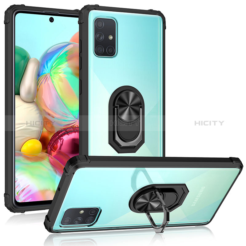 Custodia Silicone e Plastica Opaca Cover con Magnetico Anello Supporto MQ2 per Samsung Galaxy A51 5G