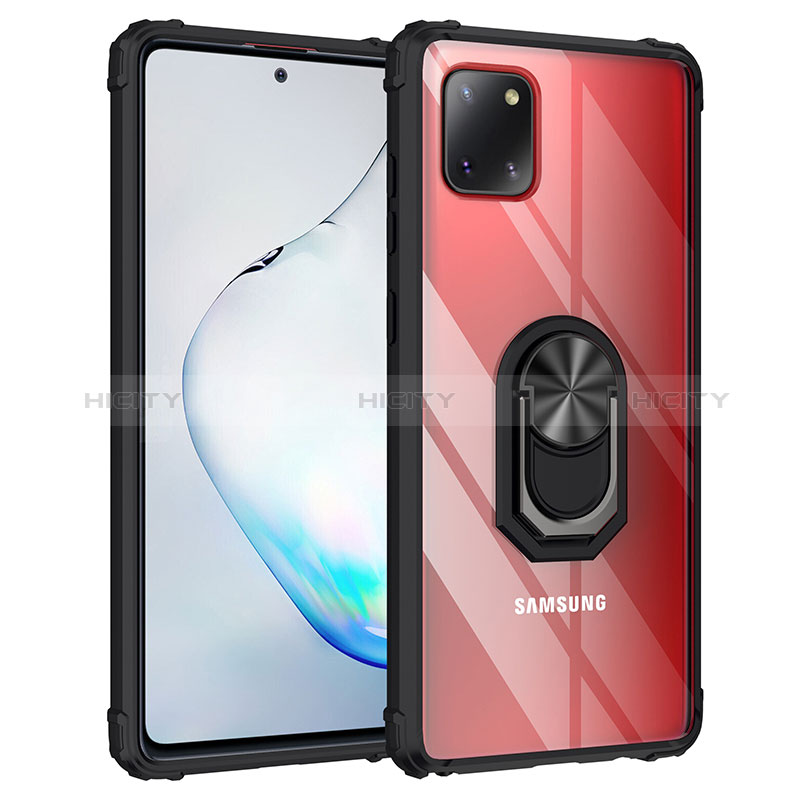 Custodia Silicone e Plastica Opaca Cover con Magnetico Anello Supporto MQ2 per Samsung Galaxy A81