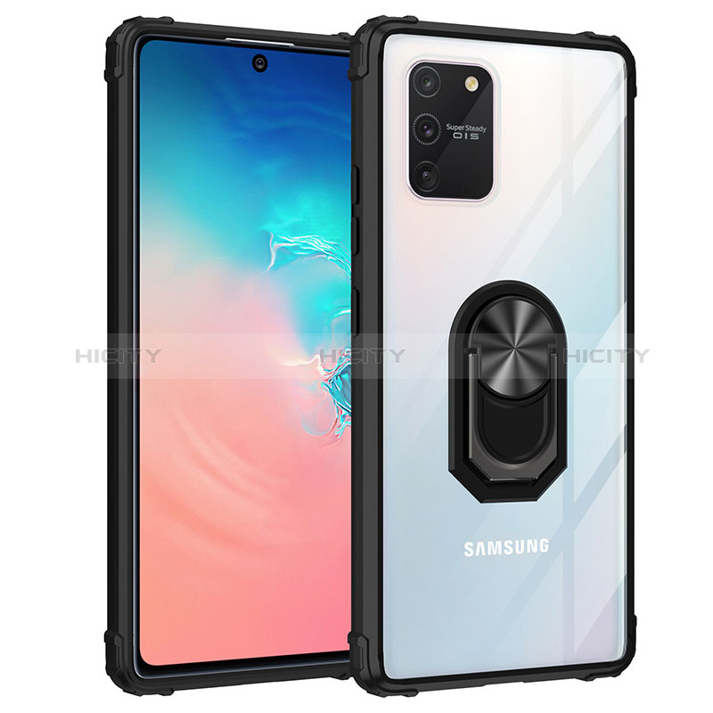 Custodia Silicone e Plastica Opaca Cover con Magnetico Anello Supporto MQ2 per Samsung Galaxy A91