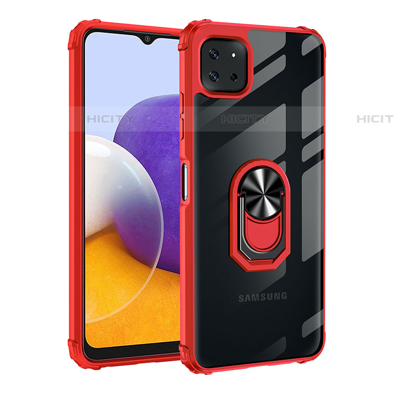 Custodia Silicone e Plastica Opaca Cover con Magnetico Anello Supporto MQ2 per Samsung Galaxy F42 5G