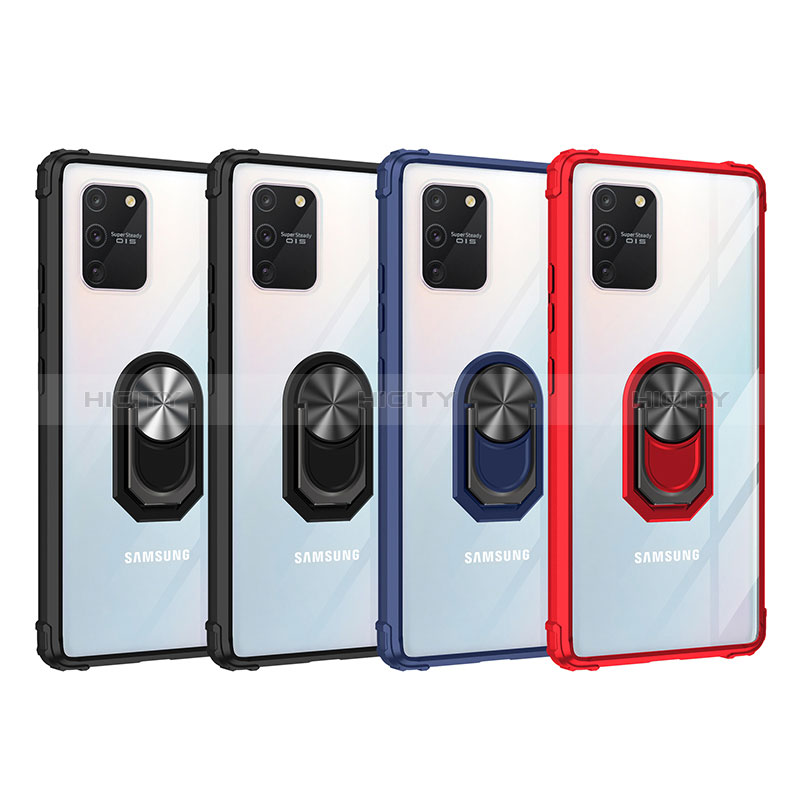 Custodia Silicone e Plastica Opaca Cover con Magnetico Anello Supporto MQ2 per Samsung Galaxy S10 Lite