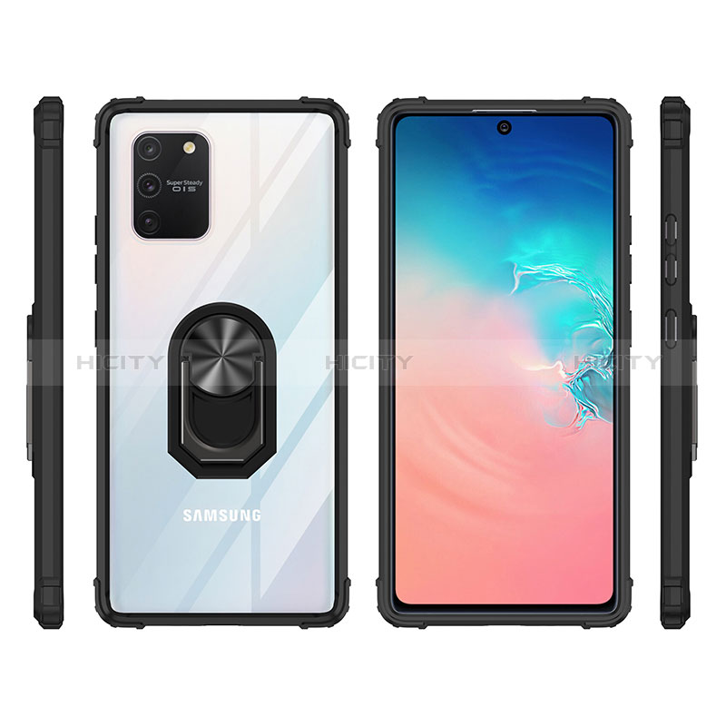 Custodia Silicone e Plastica Opaca Cover con Magnetico Anello Supporto MQ2 per Samsung Galaxy S10 Lite