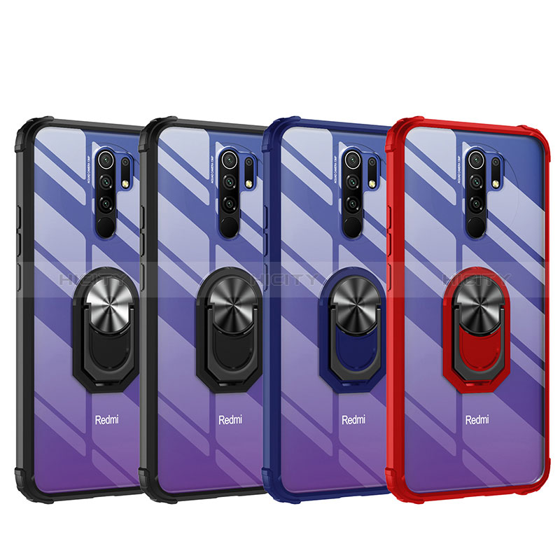 Custodia Silicone e Plastica Opaca Cover con Magnetico Anello Supporto MQ2 per Xiaomi Poco M2