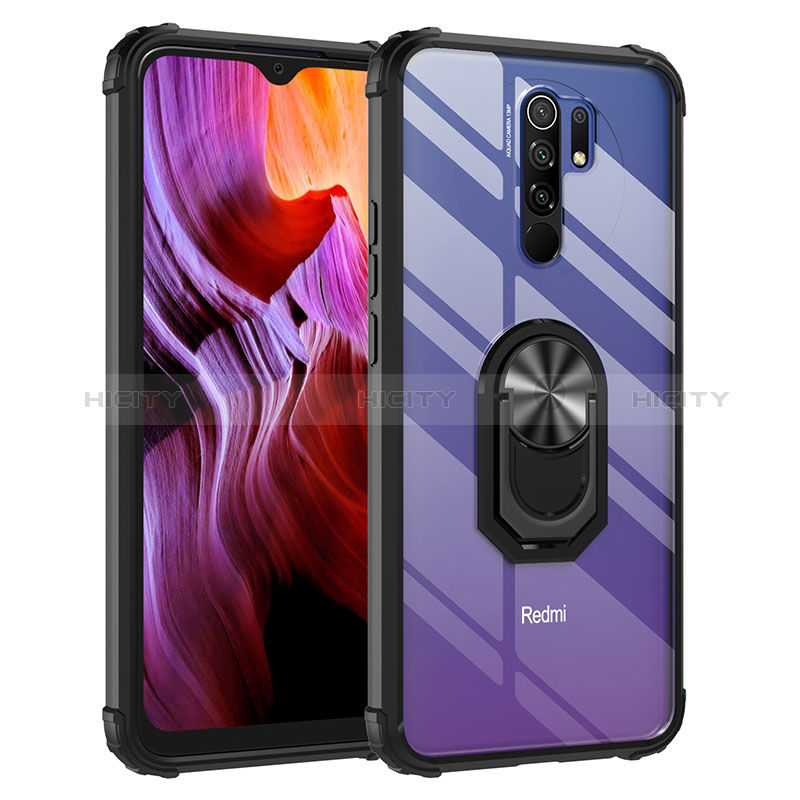 Custodia Silicone e Plastica Opaca Cover con Magnetico Anello Supporto MQ2 per Xiaomi Redmi 9