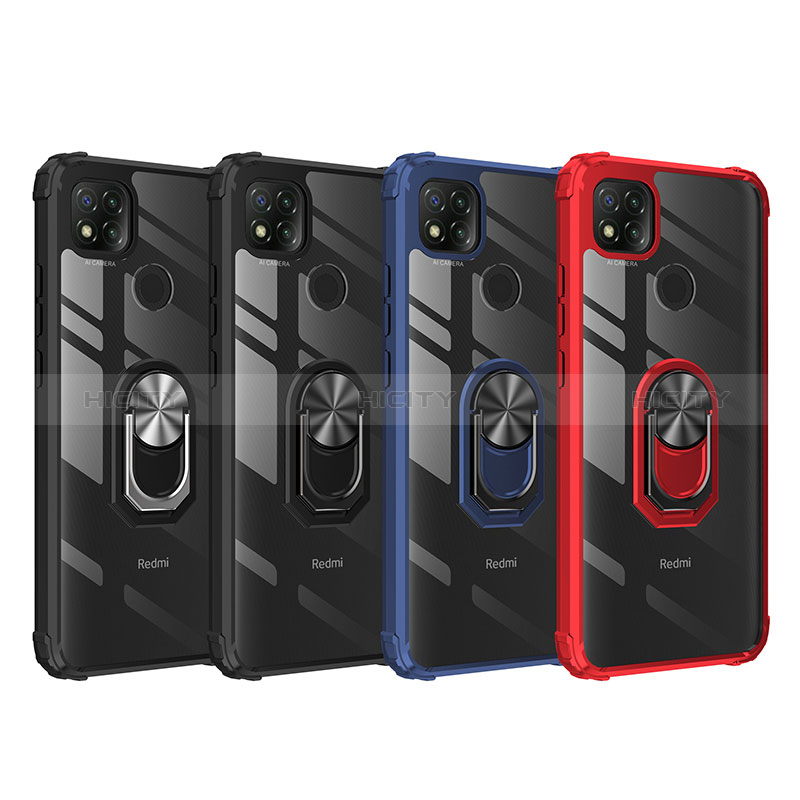 Custodia Silicone e Plastica Opaca Cover con Magnetico Anello Supporto MQ2 per Xiaomi Redmi 9 Activ