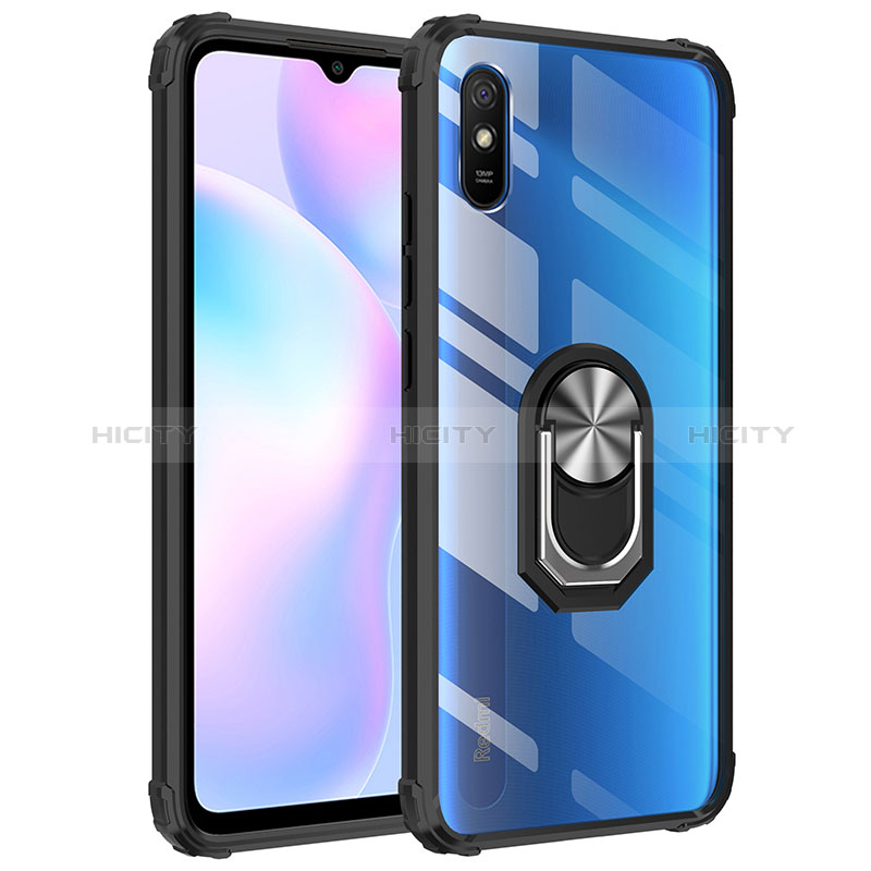 Custodia Silicone e Plastica Opaca Cover con Magnetico Anello Supporto MQ2 per Xiaomi Redmi 9A