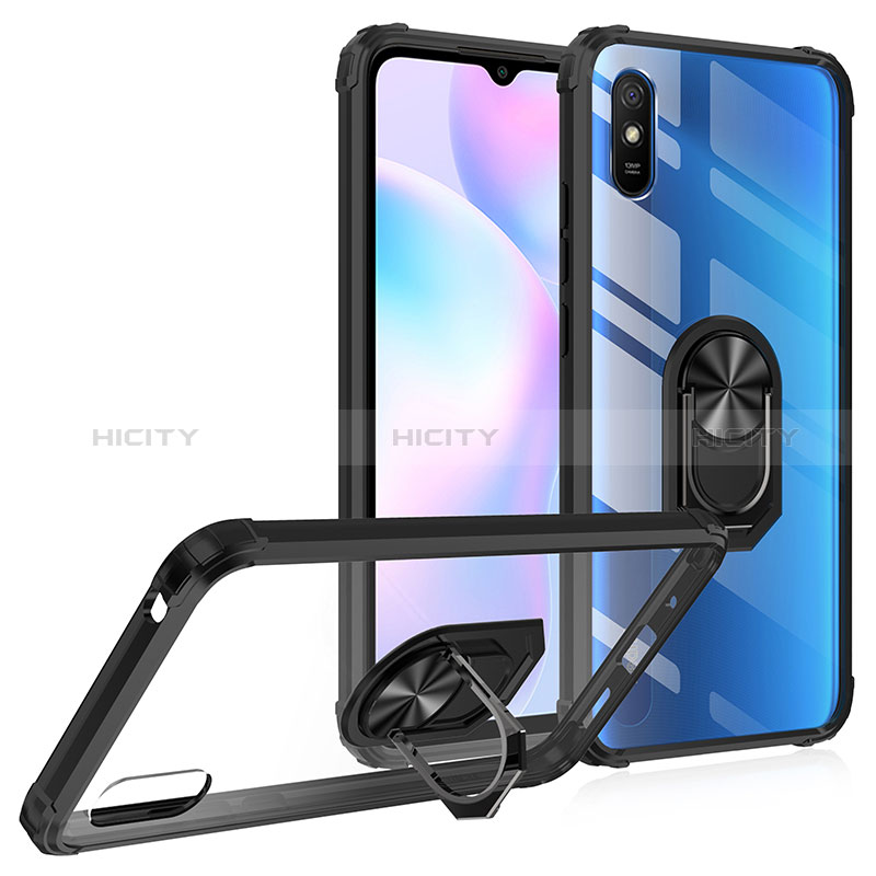 Custodia Silicone e Plastica Opaca Cover con Magnetico Anello Supporto MQ2 per Xiaomi Redmi 9A