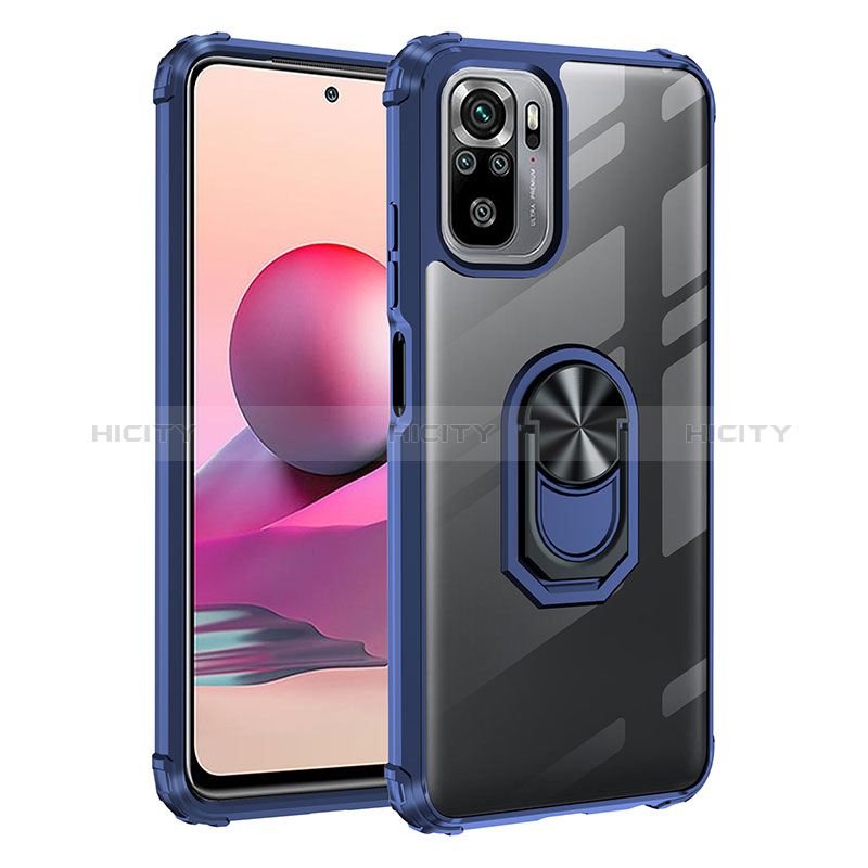 Custodia Silicone e Plastica Opaca Cover con Magnetico Anello Supporto MQ2 per Xiaomi Redmi Note 10 4G