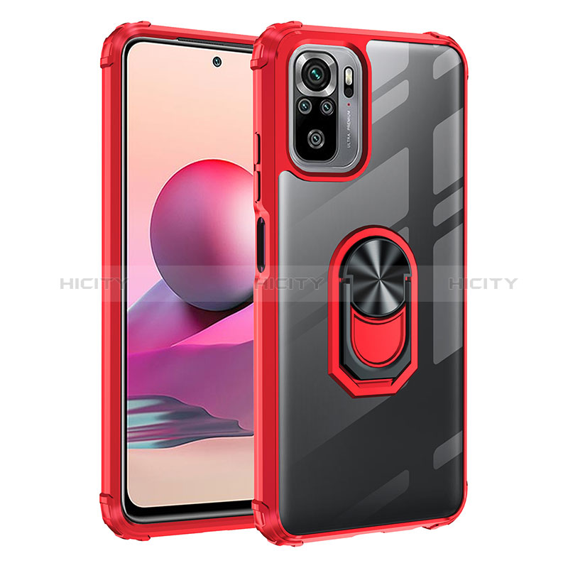 Custodia Silicone e Plastica Opaca Cover con Magnetico Anello Supporto MQ2 per Xiaomi Redmi Note 10 4G