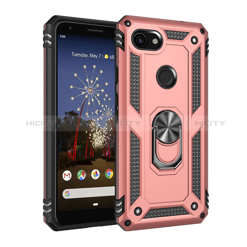 Custodia Silicone e Plastica Opaca Cover con Magnetico Anello Supporto MQ3 per Google Pixel 3a XL