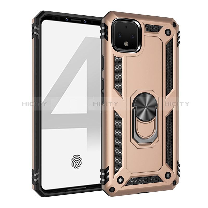 Custodia Silicone e Plastica Opaca Cover con Magnetico Anello Supporto MQ3 per Google Pixel 4