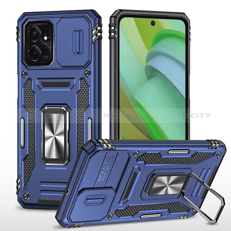 Custodia Silicone e Plastica Opaca Cover con Magnetico Anello Supporto MQ3 per Motorola Moto G Power 5G (2023)