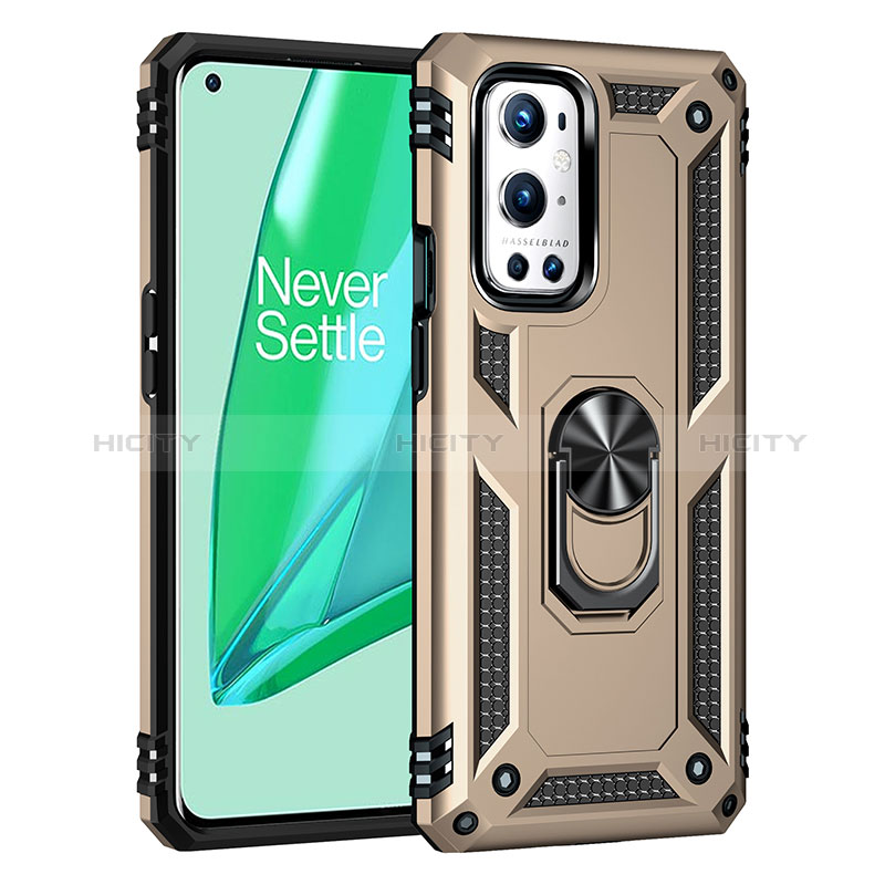 Custodia Silicone e Plastica Opaca Cover con Magnetico Anello Supporto MQ3 per OnePlus 9 Pro 5G