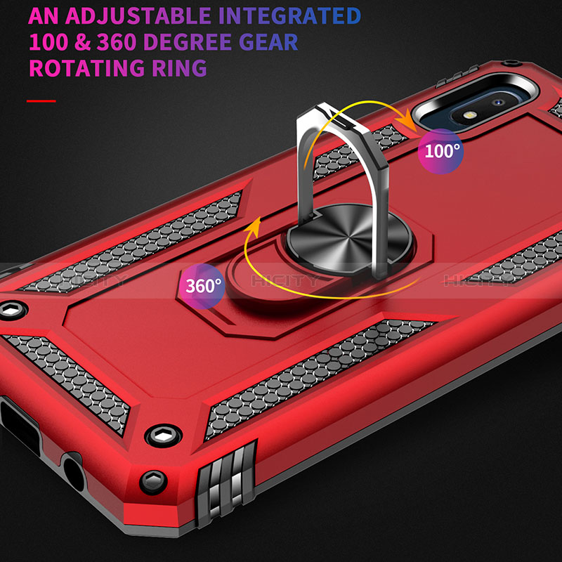 Custodia Silicone e Plastica Opaca Cover con Magnetico Anello Supporto MQ3 per Samsung Galaxy A10e