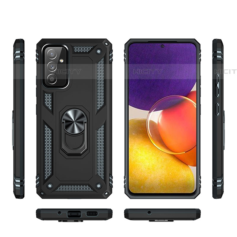 Custodia Silicone e Plastica Opaca Cover con Magnetico Anello Supporto MQ3 per Samsung Galaxy A24 4G