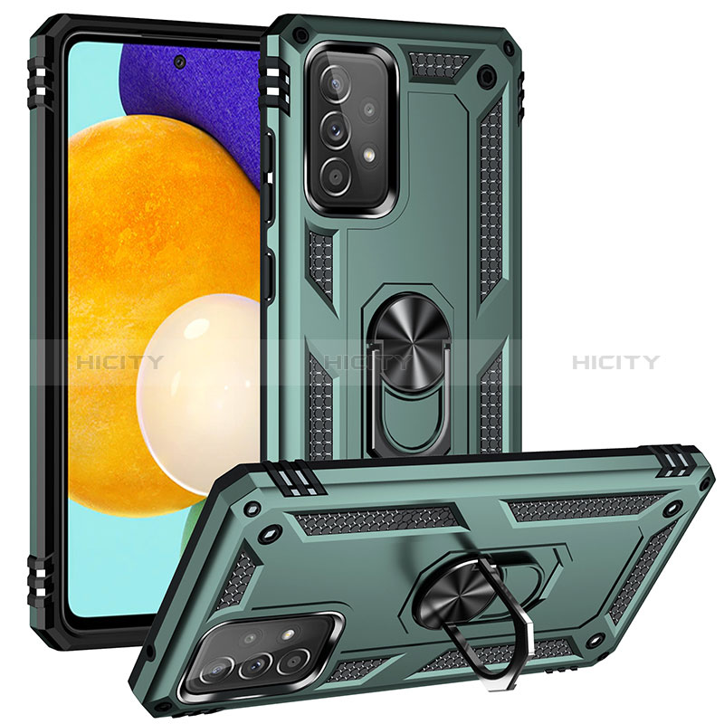 Custodia Silicone e Plastica Opaca Cover con Magnetico Anello Supporto MQ3 per Samsung Galaxy A52s 5G