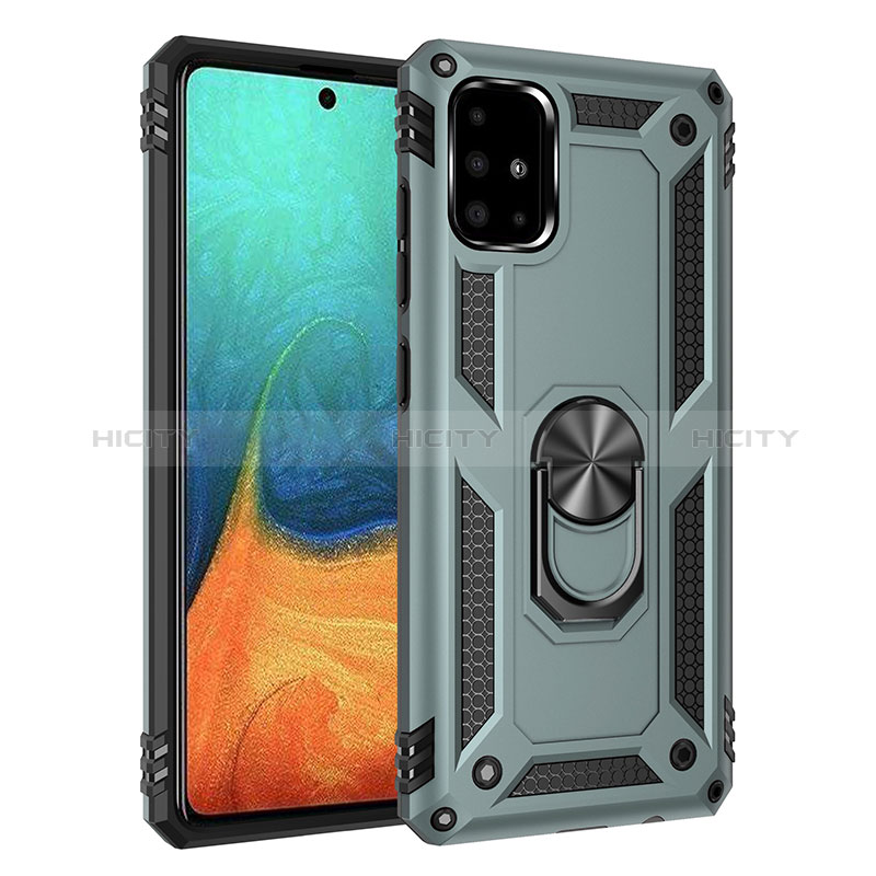 Custodia Silicone e Plastica Opaca Cover con Magnetico Anello Supporto MQ3 per Samsung Galaxy A71 5G